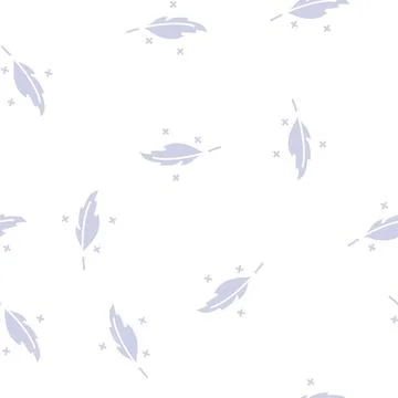 Lightweight feather soft fluffy glyph seamless pattern Stock Illustration