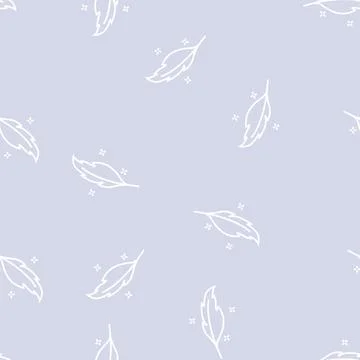 Lightweight feather soft fluffy line seamless pattern Stock Illustration