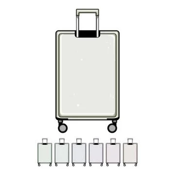 Lightweight hard shell suitcase cartoon vector graphic Stock Illustration