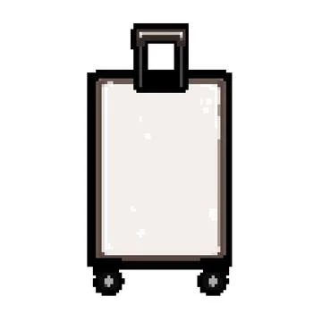 Lightweight hard shell suitcase pixel art vector illustration Stock Illustration