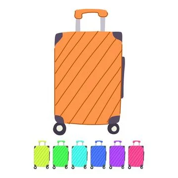Lightweight hard shell suitcase vector cartoon graphic Stock Illustration