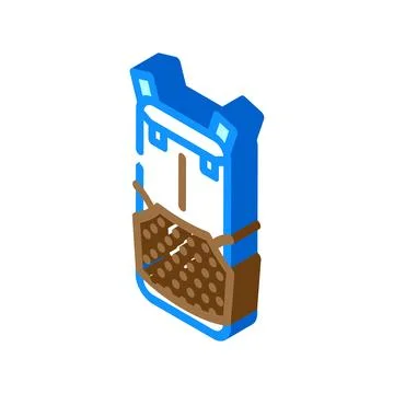 Lightweight hiking backpack isometric icon vector illustration Stock Illustration