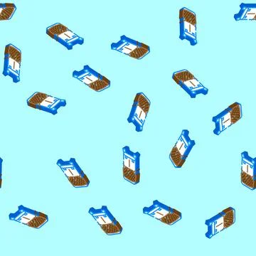 Lightweight hiking backpack isometric icon seamless pattern 스톡 일러스트