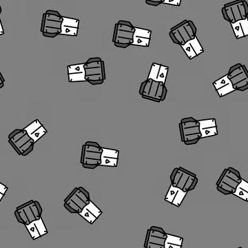 Lightweight hiking backpack vector seamless pattern 库存插图