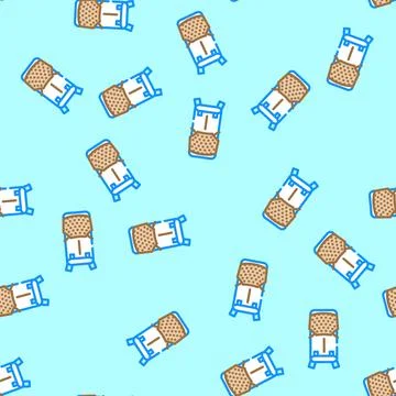Lightweight hiking backpack vector seamless pattern Stock Illustration