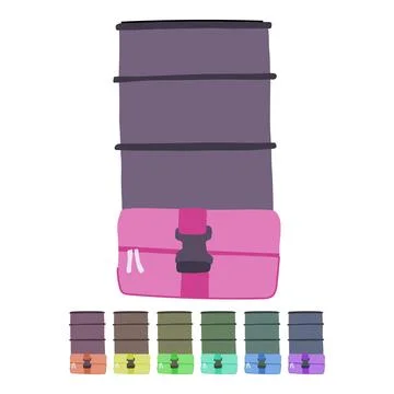 Lightweight packing cube vector cartoon graphic Stock Illustration