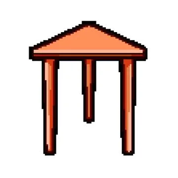 Lightweight plastic table pixel art vector illustration Stock Illustration