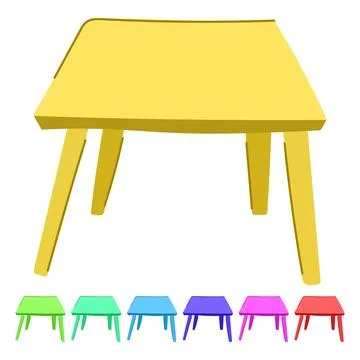 Lightweight plastic table vector cartoon graphic Stock Illustration