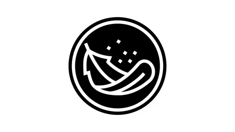 Lightweight product label caution glyph icon animation Vídeo Stock 326148551