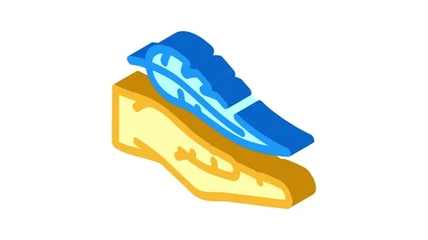 Lightweight product label caution isometric icon animation Vídeo Stock 327284607