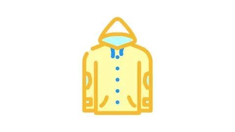 Lightweight rain jacket ultralight trekking color icon animation Stock Footage 327258248