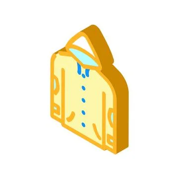 Lightweight rain jacket ultralight trekking isometric icon vector illustratio イラスト素材