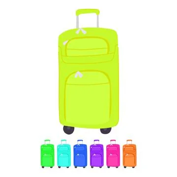 Lightweight rolling luggage vector cartoon graphic Stock Illustration