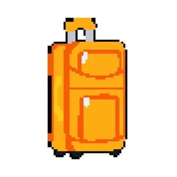 Lightweight soft shell suitcase pixel art vector illustration イラスト素材
