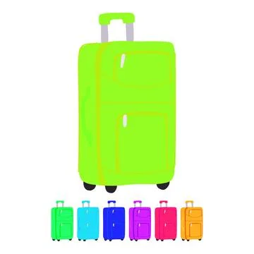Lightweight soft shell suitcase vector cartoon graphic Illustrazione stock