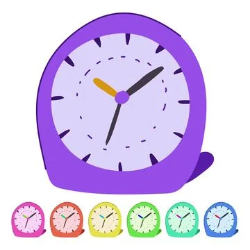 Lightweight travel alarm clock vector cartoon graphic Stock Illustration