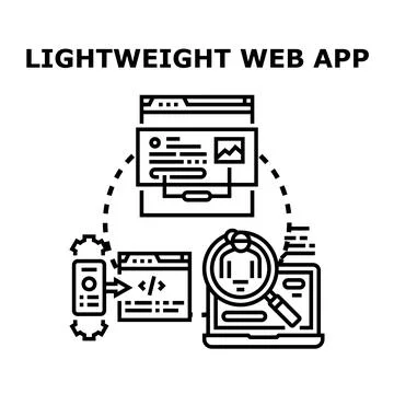 Lightweight web app developing and optimizing process icon イラスト素材