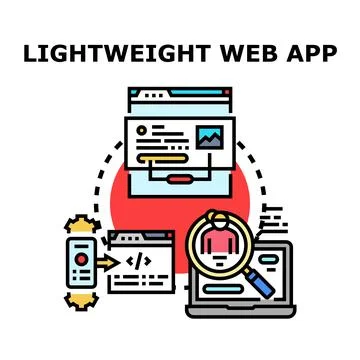 Lightweight web app developing and optimizing process icon Stock Illustration