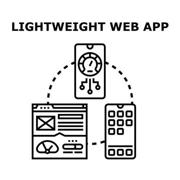 Lightweight web app developing optimizing user experience Illustrazione stock