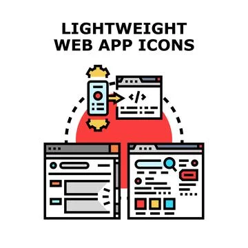 Lightweight web app development and optimization concept Stockillustratie
