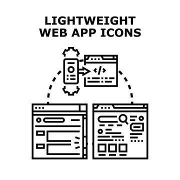 Lightweight web app development and optimization concept Stock Illustration