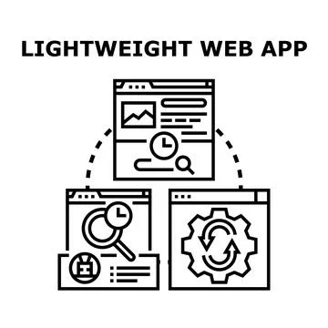 Lightweight web app development optimizing performance network Stock Illustration