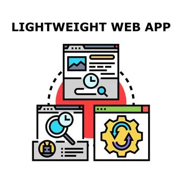 Lightweight web app development optimizing performance network Illustration
