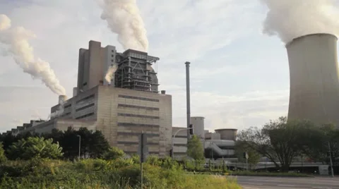 Lignite-fired power plant Stock Footage 7753441