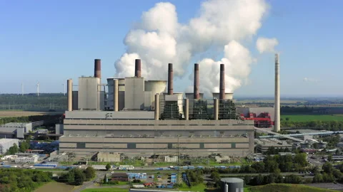 Lignite fired power plant Stock Footage 138767253