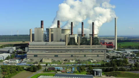Lignite fired power plant Stock Footage 138767264
