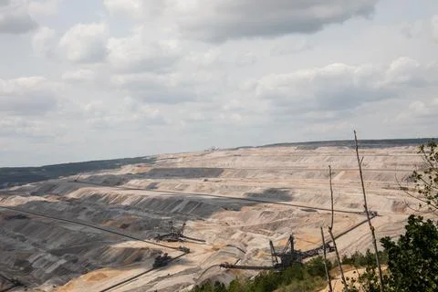 Lignite mining in opencast mines Stock Photos