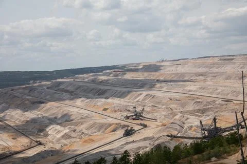 Lignite mining in opencast mines Stock Photos
