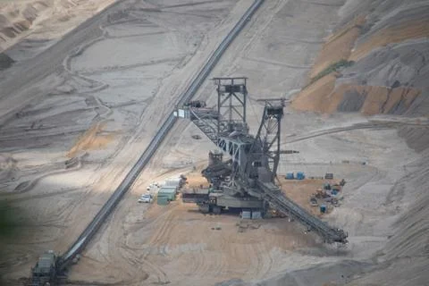 Lignite mining in opencast mines Stock Photos