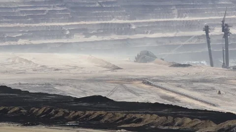 A lignite open pit mining 4k 30fps video Stock-Footage 247135212