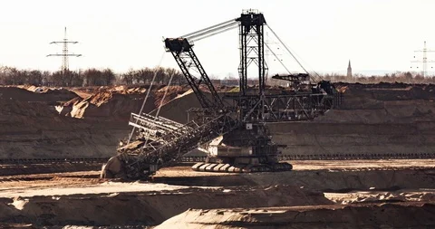 Lignite opencast mine Stock Footage 125617764