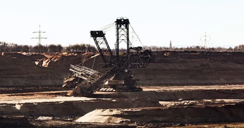 Lignite opencast mine Stock Footage 125617872