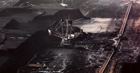 Lignite opencast mine Stock Footage 125617950