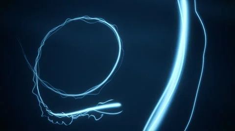 Ligt trails on blue background (Loop) Stock Footage 5890147