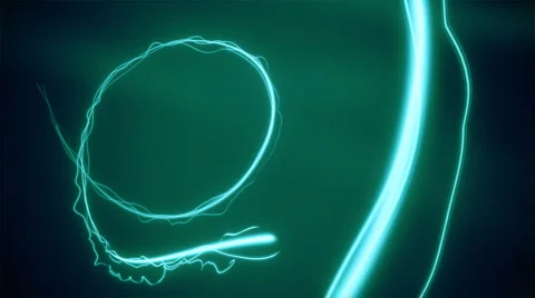 Ligt trails on green background (Loop) Stock Footage 5889906