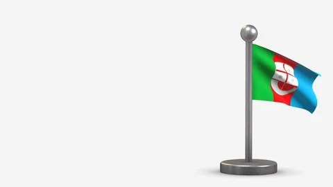 Liguria 3D waving flag animation on tiny flagpole. Video stock 120795190