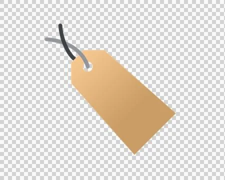 Liight brown rectangular price tag with hole and string icon Stock Illustration