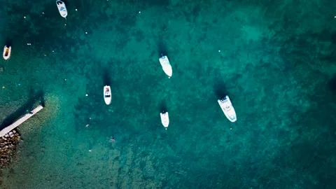 Liitle Boats on the Sea Vídeo Stock 233685035