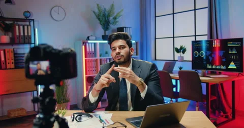 Likable motivated experienced responsible bearded businessman in stylish suit Stock Footage 166550943