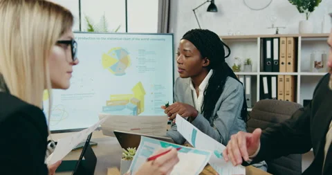 Likable positive purposeful experienced diverse group of corporate colleagues Stock Footage 160959531