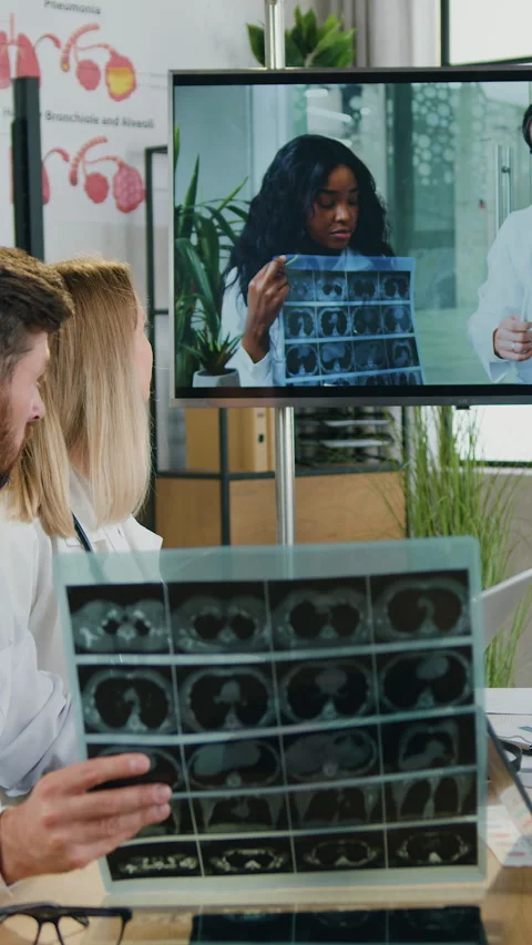 Likable successful experienced purposeful multicultural male and female medics d Stock Footage 333000349