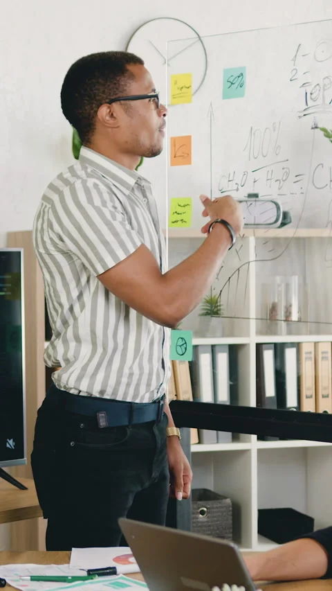 Likable successful experienced smart multicultural men-office workers brainstorm Stock Footage 325391357