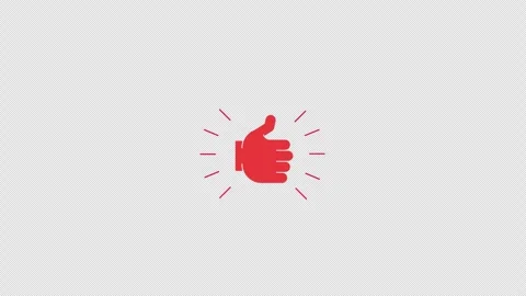 Liked interactive flat button with click animation Stock Footage 332272243