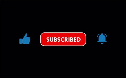 Liked Subscribed Clicked Blue Notification Bell Button Video Channel Web Element Stock Illustration