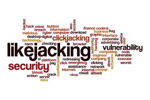 Likejacking word cloud concept Illustrazione stock