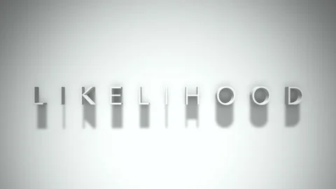 Likelihood 3D title animation with shadows on a white background Stock Footage 297516995